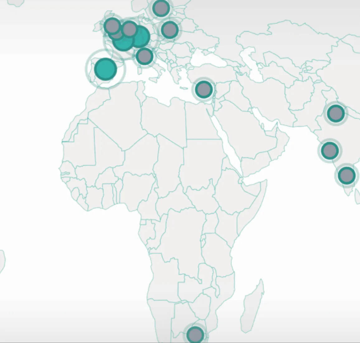Mappa dei data center tra Europa, Africa e Medio Oriente